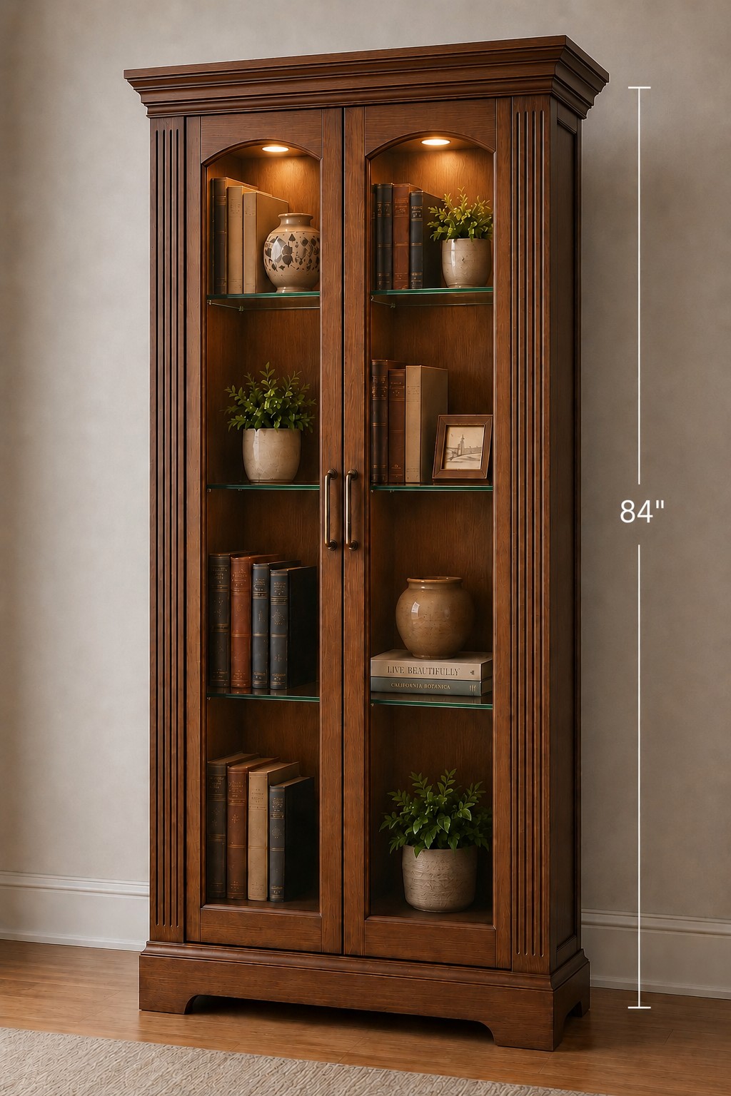 Handcrafted Charleston display cabinet